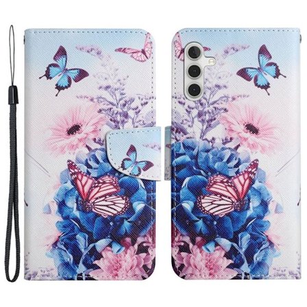 Wonderland Samsung Galaxy A15 flip kuoret - Violetti Perhosia