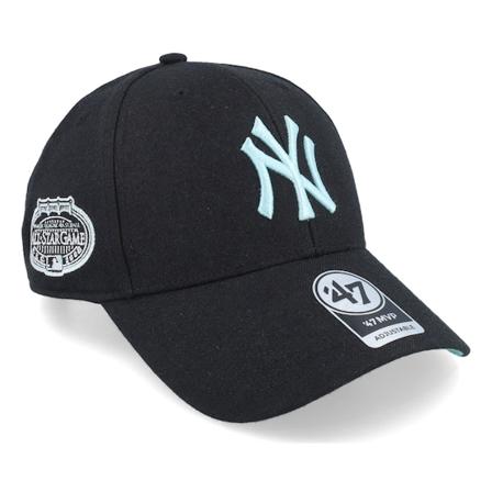 47 Brand - MLB Svart adjustable Caps - New York Yankees MLB Sure Shot MVP Black/Light Blue Adjustable @ Hatstore