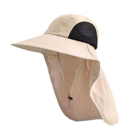Sun Hat with Neck Flap & UPF 50+ – Wide Brim UV Protection Hat for Fishing & Hiking, Men & Women