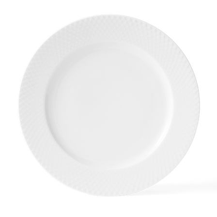 Lyngby Rhombe Middagstallerken Ø27cm Hvit