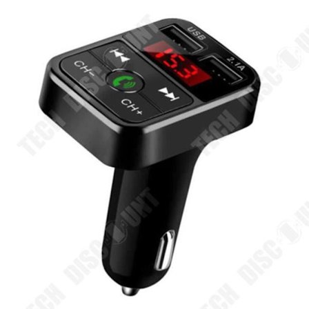 FM Bluetooth-transmitter - Radioadapter - USB-lader - MP3-afspiller - Sort - Håndfri