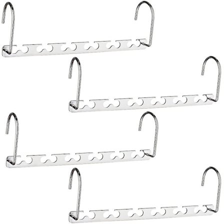 Multifunktionel Pladsbesparende Tøjstang, Praktisk og Holdbar Rustfri Metal Magic Hanger, Hanger Organizer til Skab Opbevaring 4stk