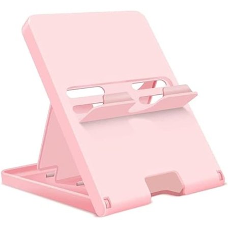 Switch-stativ Kompatibelt med Nintendo, Justerbar Switch-konsollholder, Sammenleggbar Bærbar Switch-tilbehørsholder (Rosa)