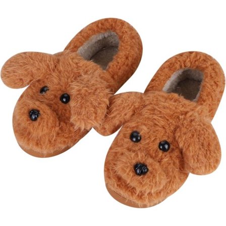 Søde bomuldstøfler til kvinder vinter indendørs soveværelsestøfler til kvinder tegneserie hund skridsikre tøfler plys 6/6.5UK