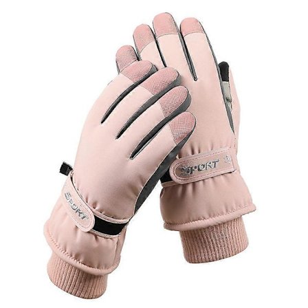 Skihandsker til damer med touchscreen, stænktætte til jogging, skiløb, vandring, løb, cykling, vintersport (Fww)