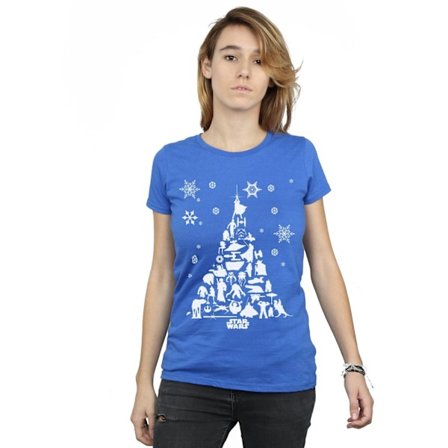 Star Wars Dam/Damer Julgran Bomull T-shirt XXL Royal