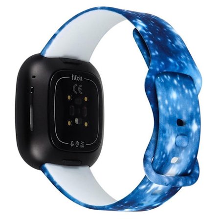Fitbit Sense 2 / Versa 4 klockarmband i silikon med coolt mönster - Blå Nebulosa