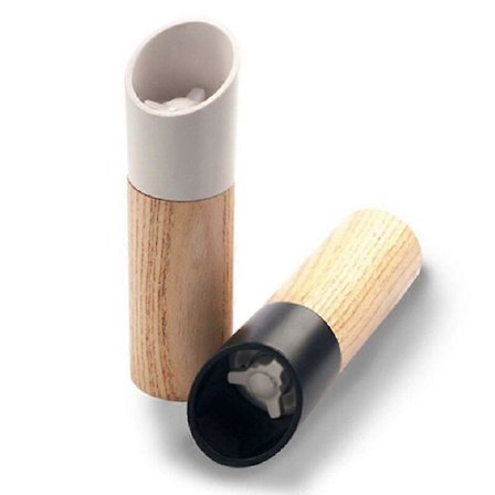 2-delat Set Salt- eller Pepparkvarn Bokträ Salt- och Pepparkvarnar Shaker Peppar Eller Saltkvarn Trä med Justerbar Keramisk Rotor Träpeppar