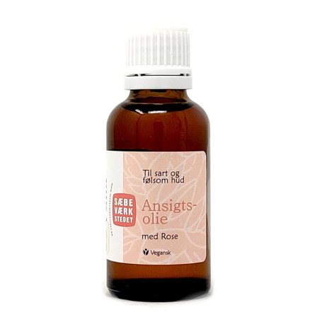 SÆBEVÆRKSTEDET Ansigtsolie med Rose og Hybenkerneolie, øko 30 ml, Skincare, Ansigtspleje, Serum