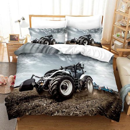 3D Digitaltryckning Cool Traktor Serie Sängkläder Tredelad Set TLJ5 180*200cm -ZHENV(180*200cm)