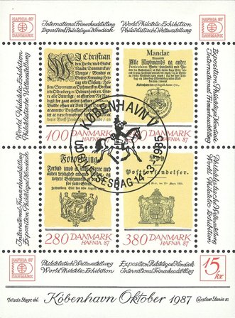 Danmark - AFA 827 - Miniark - Stemplet