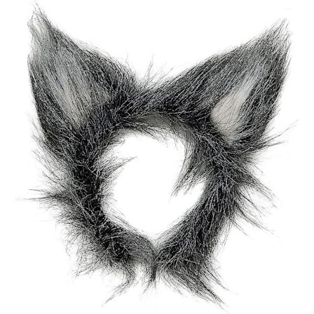 Plush Ulveører Tilbehør Til Dyrekostyme Svart, Hvit 1stk