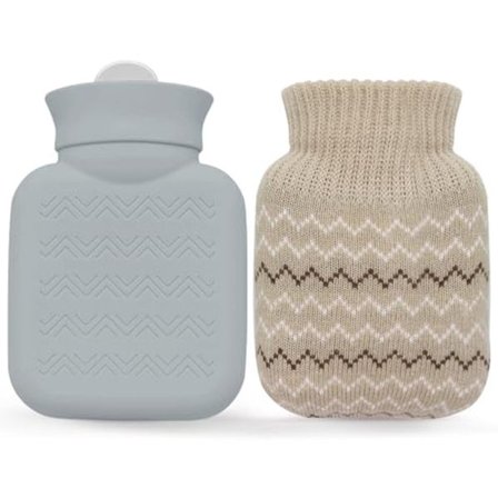 320 ml varmtvannsflaske med strikket trekk for smertelindring