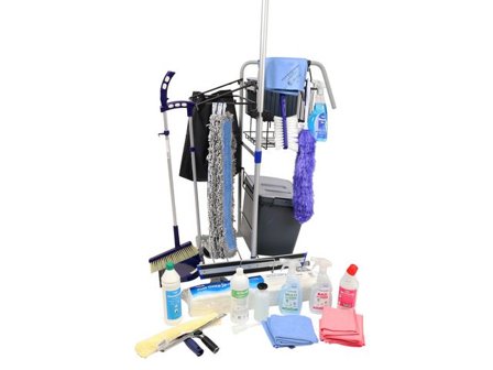 MAX Städvagn MAX Greyline inkl tillbehör och städinstruktion - Lyreco - Städ och hygien - Städvagnar - Färdigutrustade städvagnar