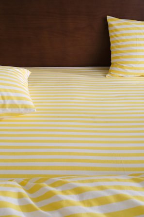 Jotex - Stretchlaken Lys gul/hvit - KAYO - Kjøp Dra-på-laken hos Jotex