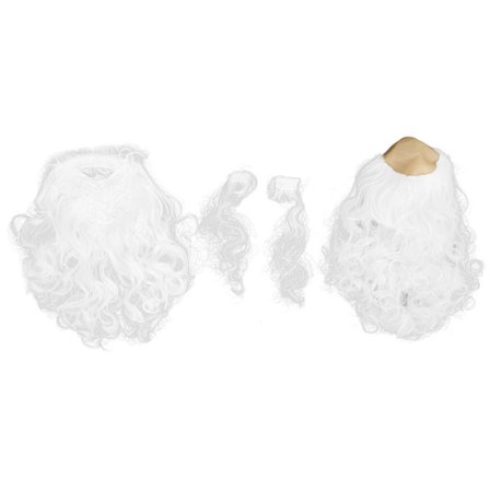 Peruk Skägg Set Vit Syntetiskt lockigt hår Kostym Ansiktsbehandling Falsk Skägg Falska ögonbryn för fest