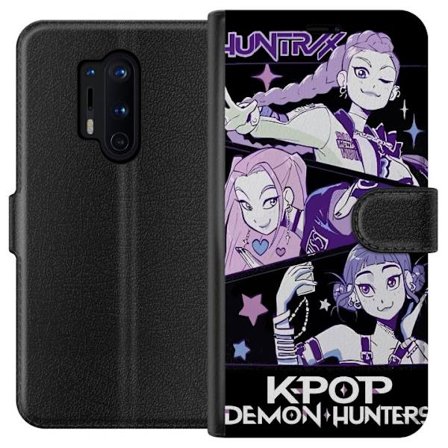 Kompatibelt Plånboksfodral till OnePlus OnePlus 8 Pro Kpop Demon Hunters Huntrix Trio Flickor Lila stjärnor Retro Idol Konst
