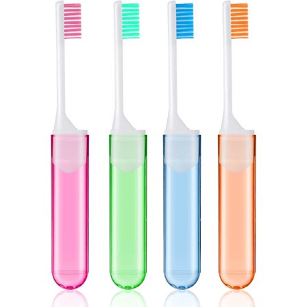 4-pak manuelle foldbare tandbørstehylstre Rejsesæt Bløde børster