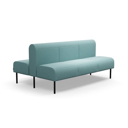 Modulsofa VARIETY, 3-personers, dobbelt, stof Pod CS, turkis