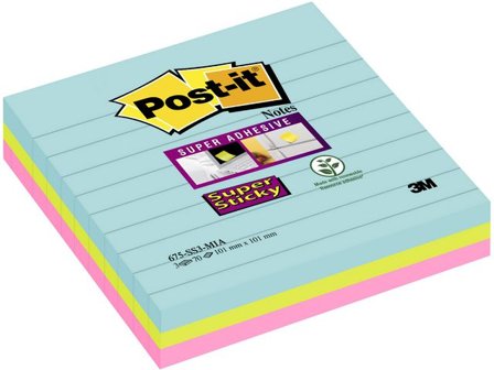 Post-it Notes SS linjerade 101x101mm 90 blad Cosmic 3/fp - Lyreco - Kontorsmaterial - Notes och Post-It - Notes - Extra sticky