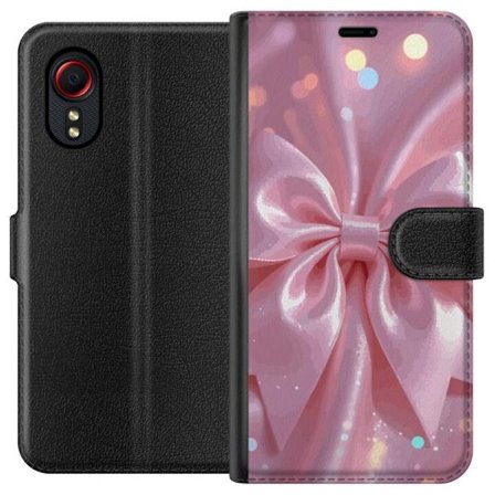 Yhteensopiva Lompakkokotelo Samsung Samsung Galaxy Xcover 5 Vaaleanpunainen satiininauha - Elegantti hohtava nauha valotehosteilla