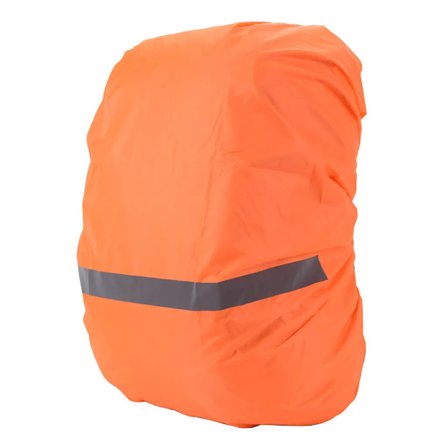 Regnskydd för ryggsäckar skolväskor (18-70L), vattentätt ryggsäcksregnskydd regnskydd med reflexer för vandring, camping, cykling (orange, XL)