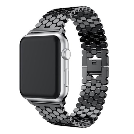 Apple Watch 42mm polygon mønster Urrem - Sort