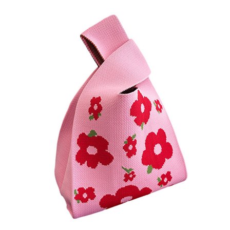 Dam Tote Bag Retro Söt Liten Stickad Väska Bärbar Bento Väska Casual Shopping Utomhus Handväska