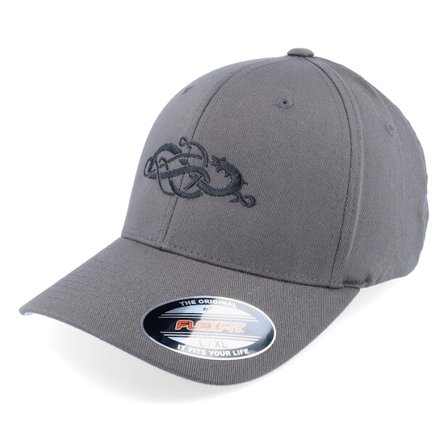Vikings - Viking Knot Worm Black Dark Grey Flexfit Flexfit Grey Cap - @ Hatstore