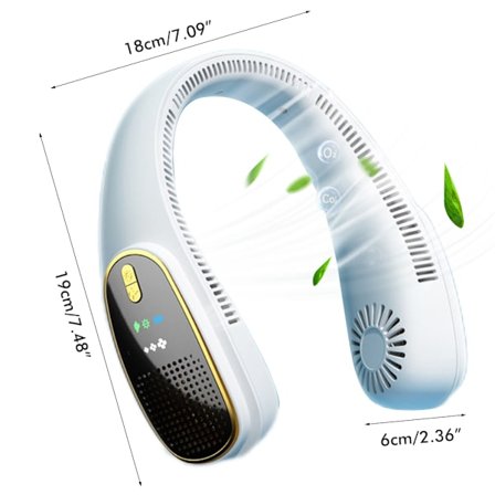 Bærbar nakkevifte, håndfri, USB-oppladbar, bladløs, stillegående og bærbar personlig vifte for utendørs bruk, kontorreiser