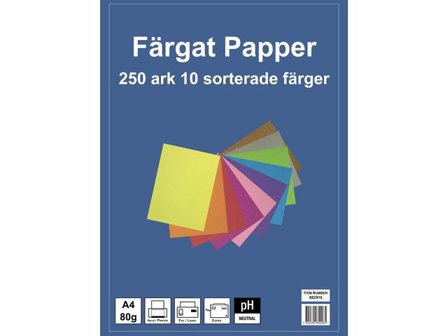 Kopieringspapper utskrivbara, A4, 80 g/m², olika färger - Lyreco - Skola och förskola - Hobbypapper - Färgat