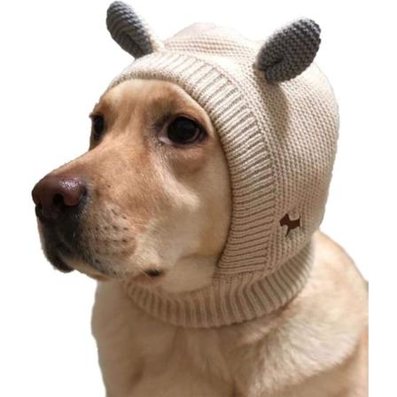 Strikket hundelue, Vinterhund Balaclava med søte ører, Passer fo