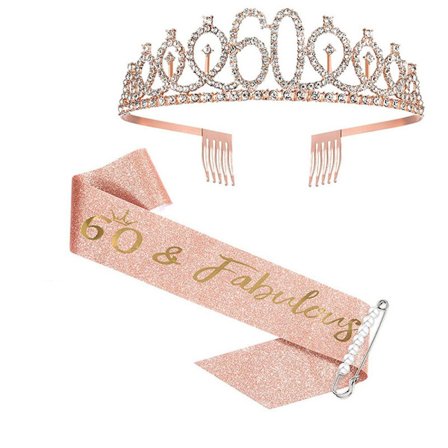 16/18/40:e födelsedag Crown Sash Set 8