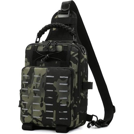 Fiskerygsæk med stangholder, Fiskerygsæktaske, Let Sling Fishing Rygsæk - Vandtæt opbevaringstaske, skuldertaske til udendørs brug