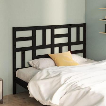 Vidaxl Sänggavel Svart 141x4x104 Cm Massiv Furu Svart