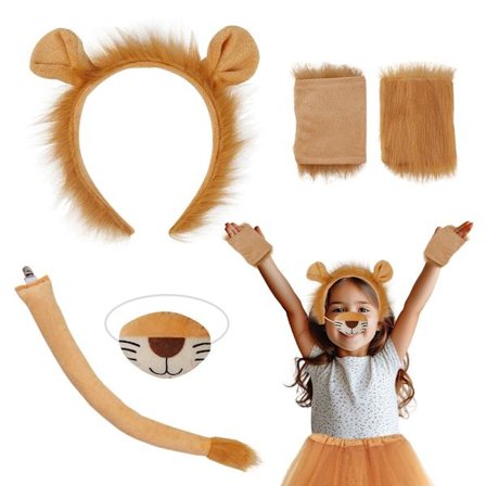 Halloween Dyrehodebånd Løve Øre Sett Påske Løvenes Konge Hodebånd