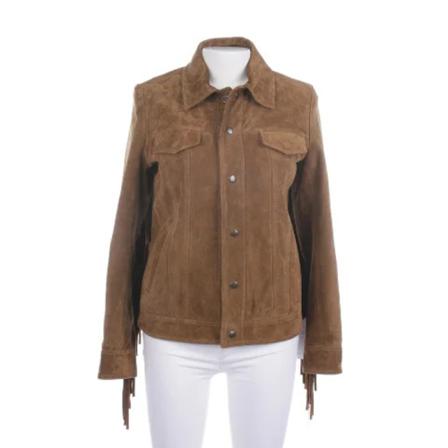 Saint Laurent Vintage, Pre-owned Leather outerwear Bruin, Dames, Maat:S