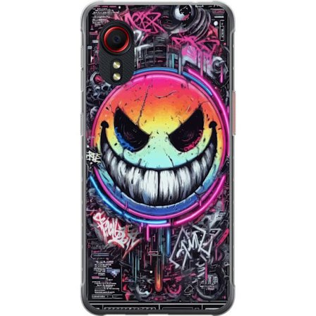 Kompatibelt Mobilskal till Samsung Samsung Galaxy Xcover 5 Cyberpunk smiley med neonfärger, graffiti och futurisk techstil, edgy digital konst för g