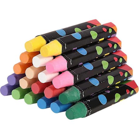 Støvafvisende Farvede Kridt (20-pak), Kridt til Børn, Småbørn og Børn til at Skrive & Tegne på Tavle, Fortovskridt