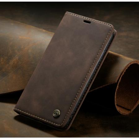 Läderfodral Till Iphone 13mini-mörkbrun