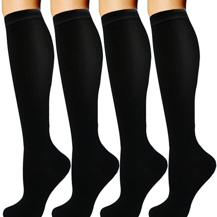Kompressionsstrømper til blodcirkulation til mænd og kvinder (4 par) - S/M KLB