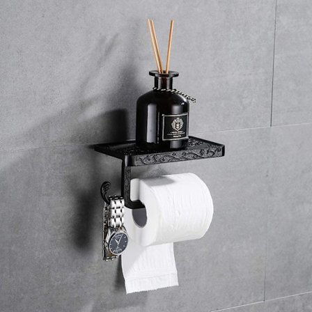 WC-paperiteline seinälle asennettava WC-paperiteline(Musta)