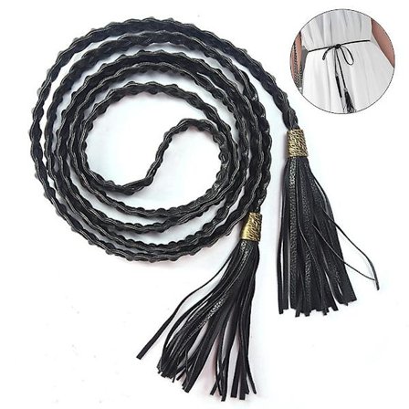 Tynde kvastbælter til kvinder kjoler flettet taljebælte vævet kvast kæde bælte reb bælte til nederdel kjole