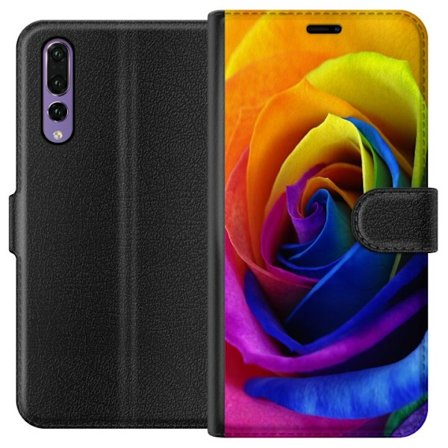 Kompatibelt Plånboksfodral till Huawei Huawei P20 Pro Rainbow Rose