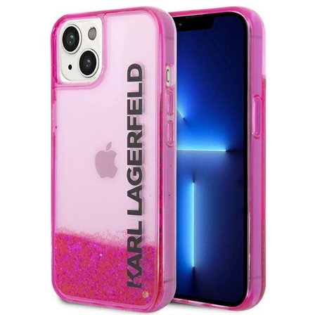 Karl Lagerfeld Liquid Glitter Elong Fodral för iPhone 14 Plus - Rosa