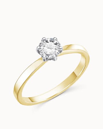 Solitaire Ring Celeste 18K Yellow Gold Natural Diamond 0.30 Carat - Engagement Rings & Wedding Rings from Vanbruun
