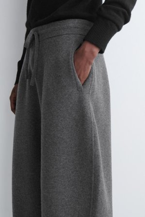 COS Homme Pantalon De Jogging Barrel En Laine Mérinos in Gris