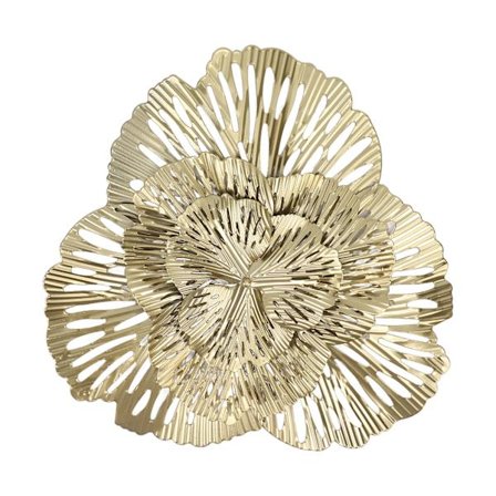 Metal Vægdekoration Moderne Stilfuld Trekantet Ginkgo Blomst Jern 3D Væg Skulptur til Stue Soveværelse Hall Type B