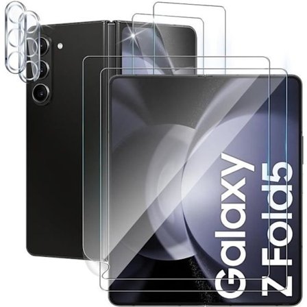 Skärm- och kameraskydd för Samsung Galaxy Z FOLD 5 [Pack 2] Ultra tunn repbeständig skyddare Phonillico