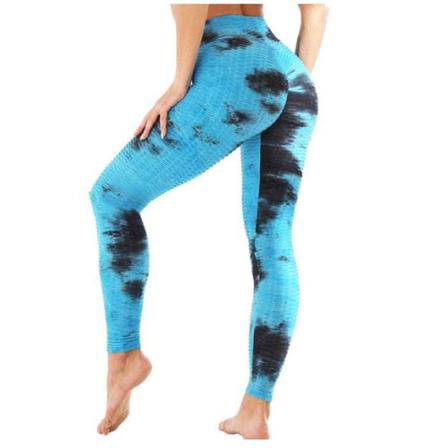 Svarta Blå Leggings Med Mönster Blue M